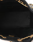 Washed Denim Quilted Mini CHNL 25 Handbag Black