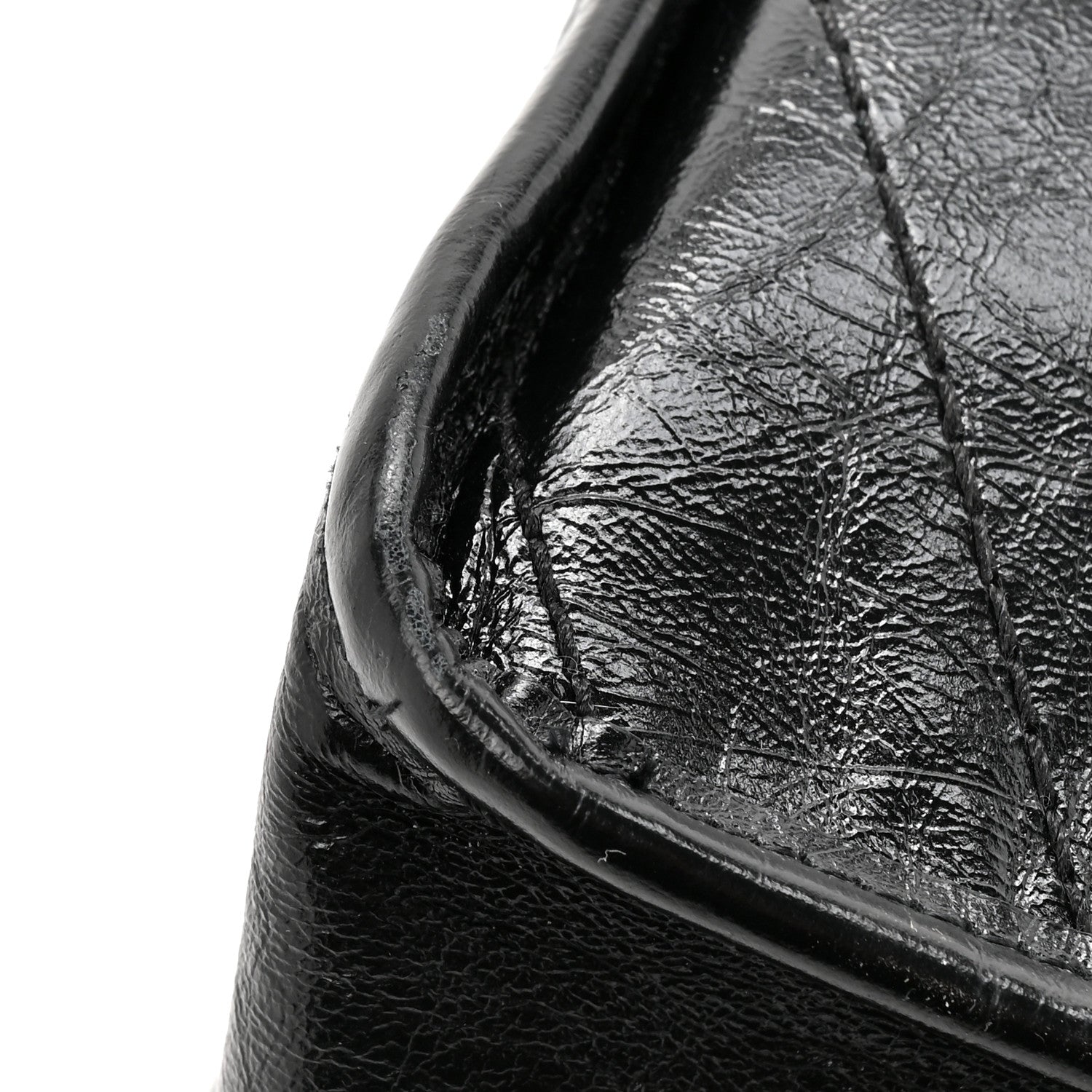 Crinkled Calfskin Matelasse Monogram Medium Niki Chain Satchel Black