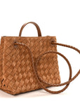 Suede Intrecciato Small Andiamo Shoulder Bag Amber