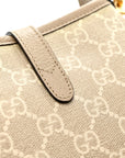 GG Supreme Monogram Textured Dollar Calfskin Mini Jackie 1961 Hobo Beige Mystic White Oatmeal