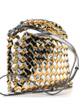 Metallic Lambskin Intrecciato Mini Hop Silver Gold