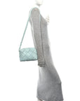 Lambskin Maxi Intrecciato Small Cassette Camera Bag Teal Washed