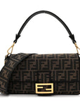 Fabric Jacquard FF 1974 Medium Baguette Tobacco Moro Black