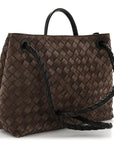 Suede Intrecciato Medium Andiamo Shoulder Bag Fondant