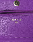 Caviar Quilted Wallet On Chain WOC Purple