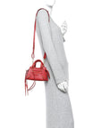 Grained Calfskin Neo Classic Gold Hardware Nano City Crossbody Medium Red