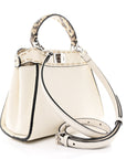 Cuoio Romano Snakeskin Selleria Mini Peekaboo Iconic Satchel White Stone