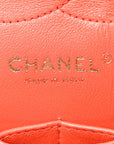 Pearly Caviar Quilted Jumbo Double Flap Orange