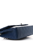 Caviar Quilted Medium Double Flap Navy