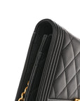 Lambskin Quilted Boy Wallet On Chain WOC Black