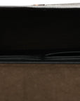 Recycled Fabric Jacquard Vitello King FF 1974 Baguette Soft Trunk Phone Pouch Brown