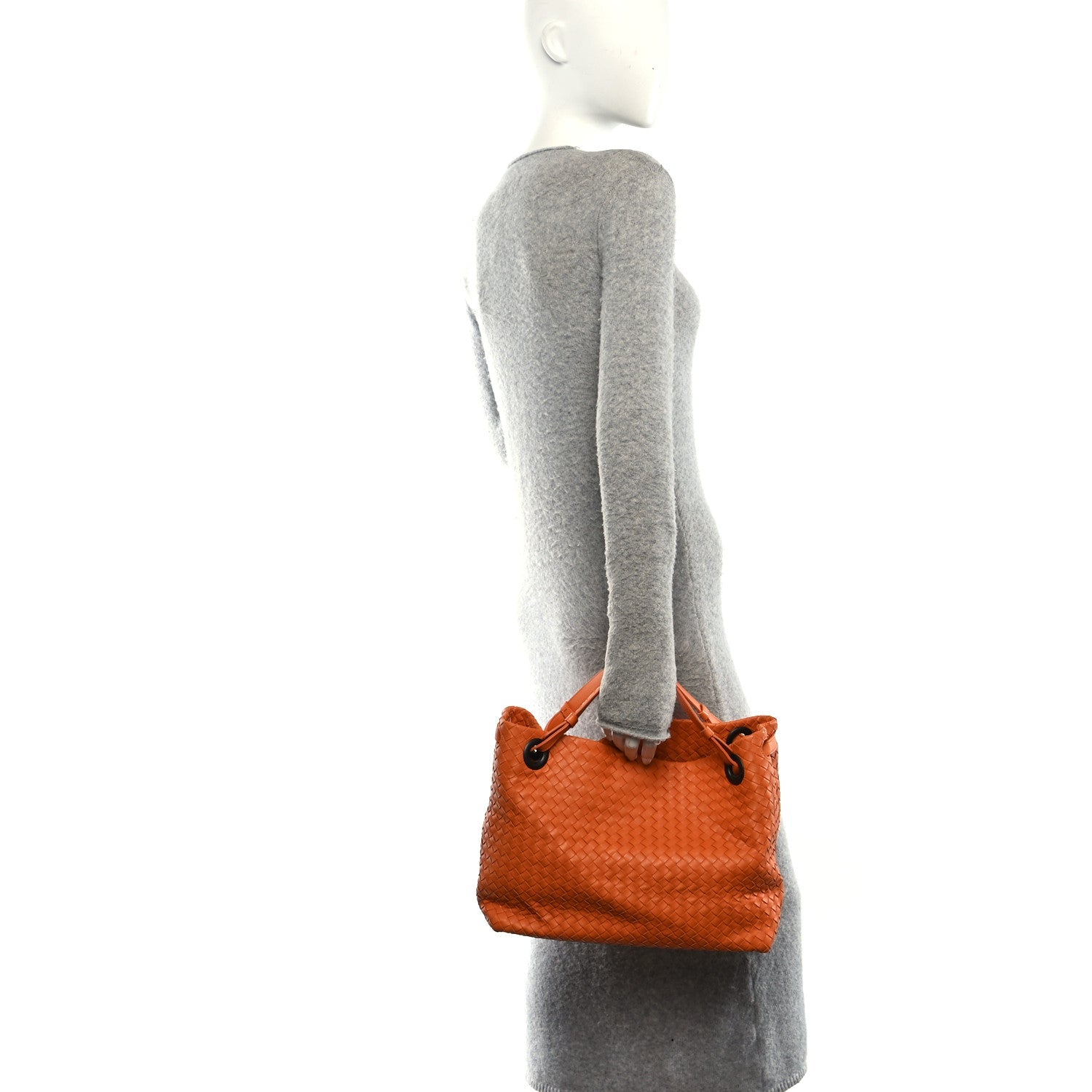 Nappa Intrecciato Bella Tote Orange