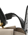 Vitello Seta Snakeskin Monster Eyes Medium Peekaboo Iconic Satchel  Amido Sand Black