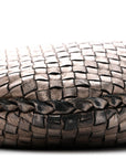 Metallic Nappa Intrecciato Medium Veneta Hobo Pewter