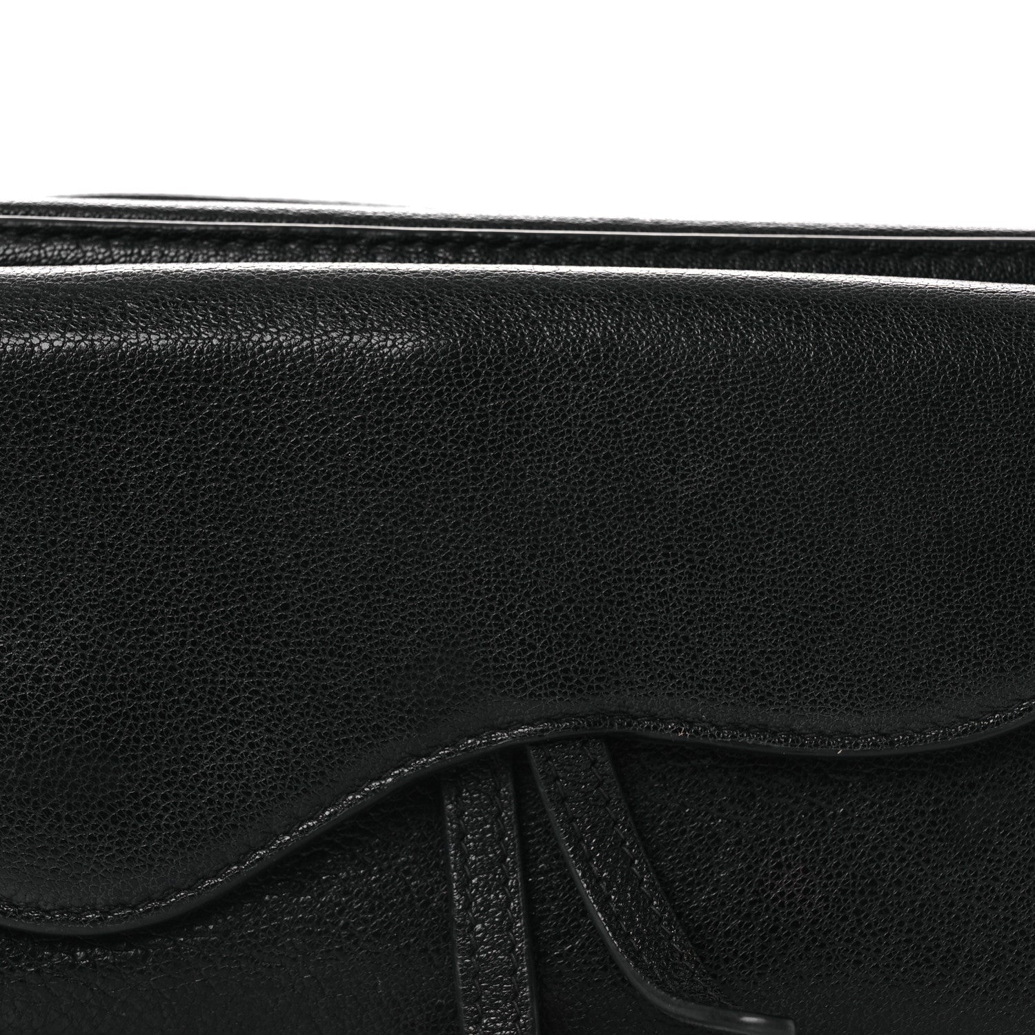 Goatskin Double Saddle Pouch Black