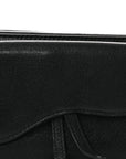 Goatskin Double Saddle Pouch Black