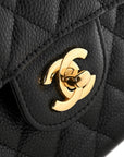 Caviar Quilted Small Double Flap Black