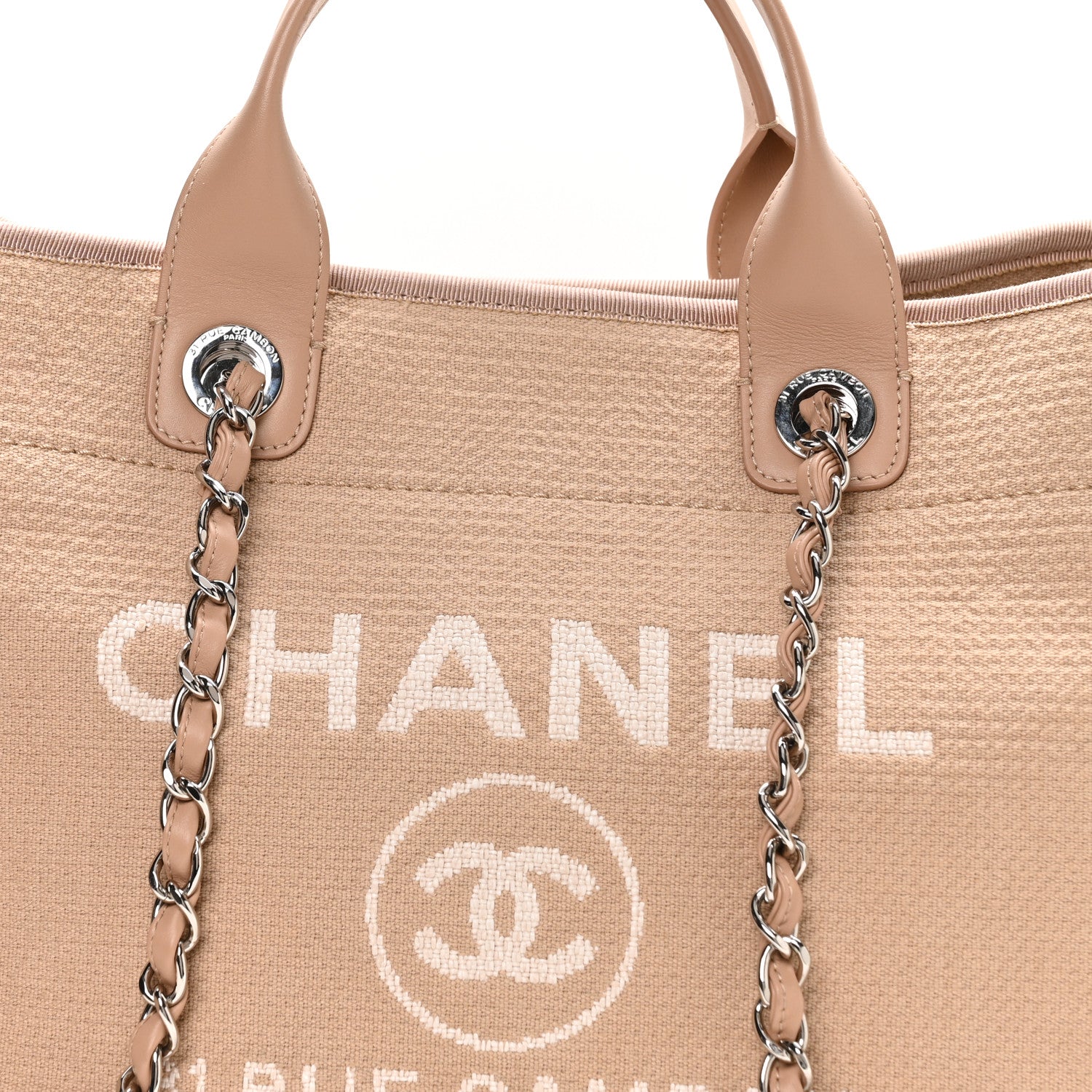 Mixed Fibers Medium Deauville Tote Beige