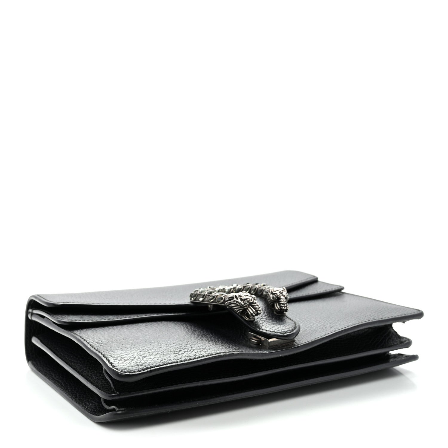 Pebbled Calfskin Small Dionysus Shoulder Bag Black