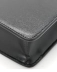 Shiny Calfskin Triomphe Margo Wallet on Chain Black