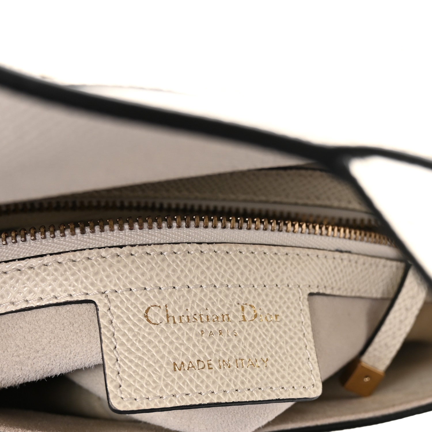 Grained Calfskin Saddle Bag White