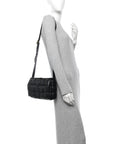 Nappa Maxi Intreccio Padded Cassette Crossbody Bag Black