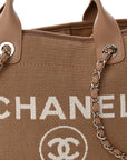 Mixed Fibers Small Deauville Tote Dark Beige