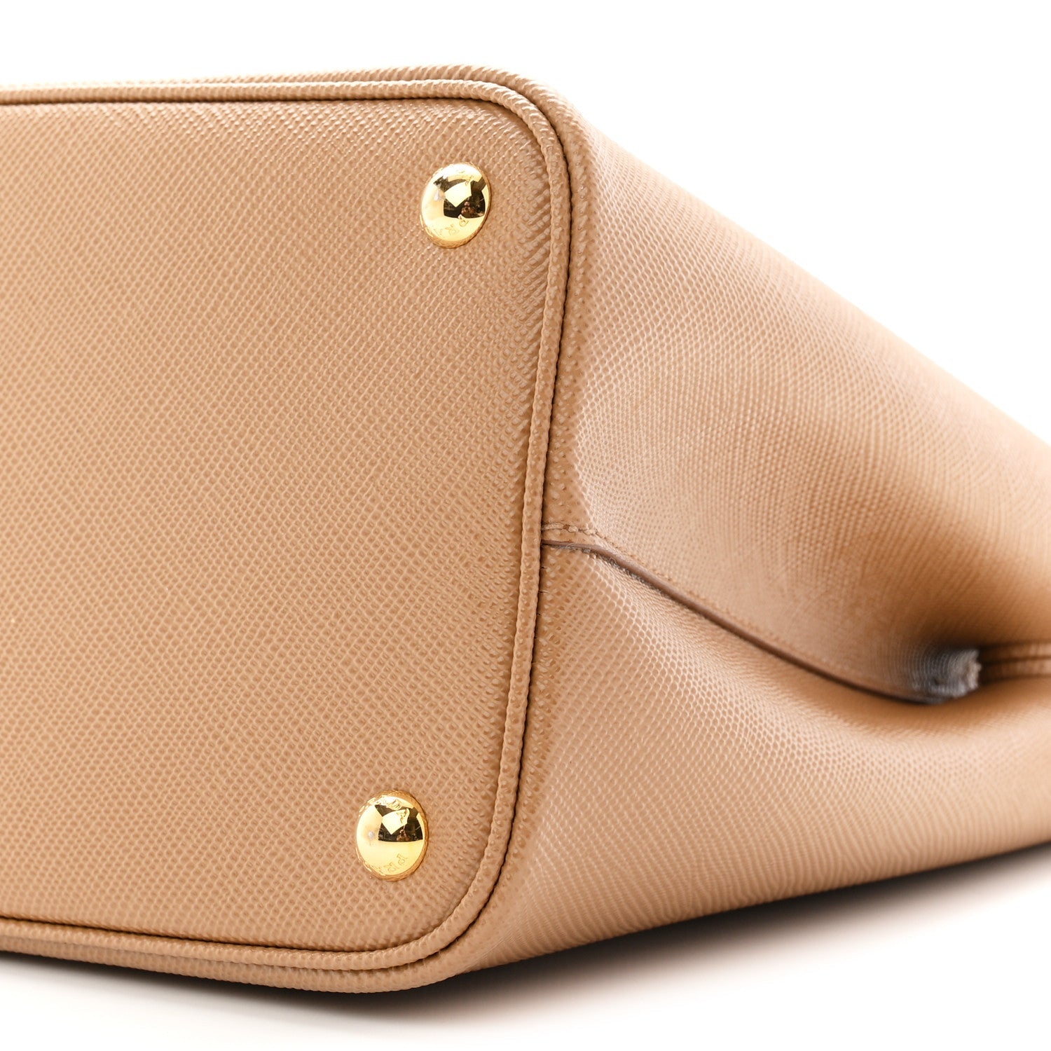 Saffiano Cuir Small Double Bag Caramel