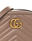 Calfskin Matelasse Mini GG Marmont Chain Shoulder Bag Porcelain Rose