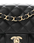 Lambskin Quilted Mini Rectangular Flap Black