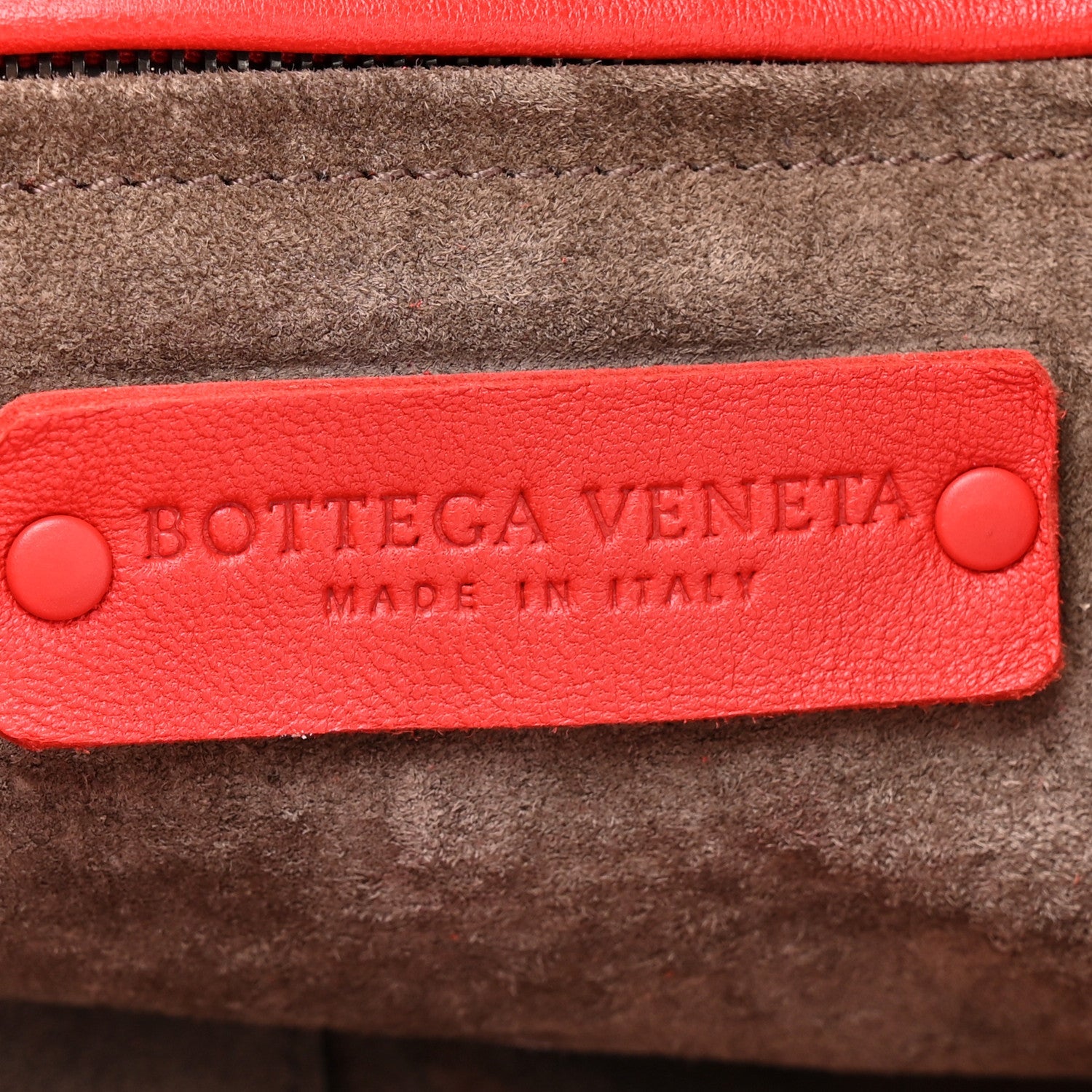 Nappa Intrecciato Ruffle Tote Red