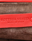 Nappa Intrecciato Ruffle Tote Red