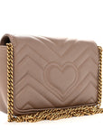 Calfskin Matelasse Super Mini GG Marmont Shoulder Bag Porcelain Rose