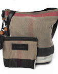 Canvas Mega Check Medium Ashby Bucket Bag Brown