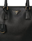 Saffiano Large Galleria Double Zip Tote Black