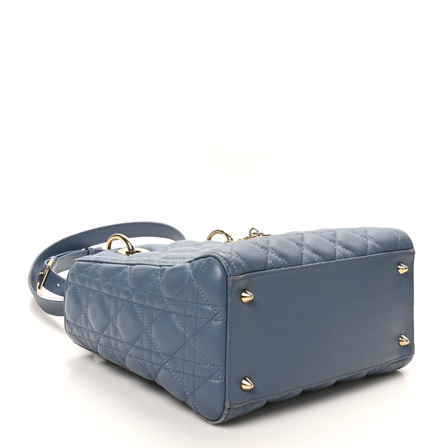 Lambskin Cannage Medium Lady D1OR Denim Blue
