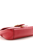 Calfskin Matelasse Mini GG Marmont Shoulder Bag Hibiscus Red