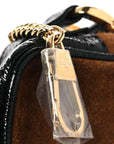 Suede Patent Web Mini Ophidia Shoulder Bag Nocciola Black