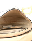 Calfskin Newspaper Printed Saddle Bag Black White