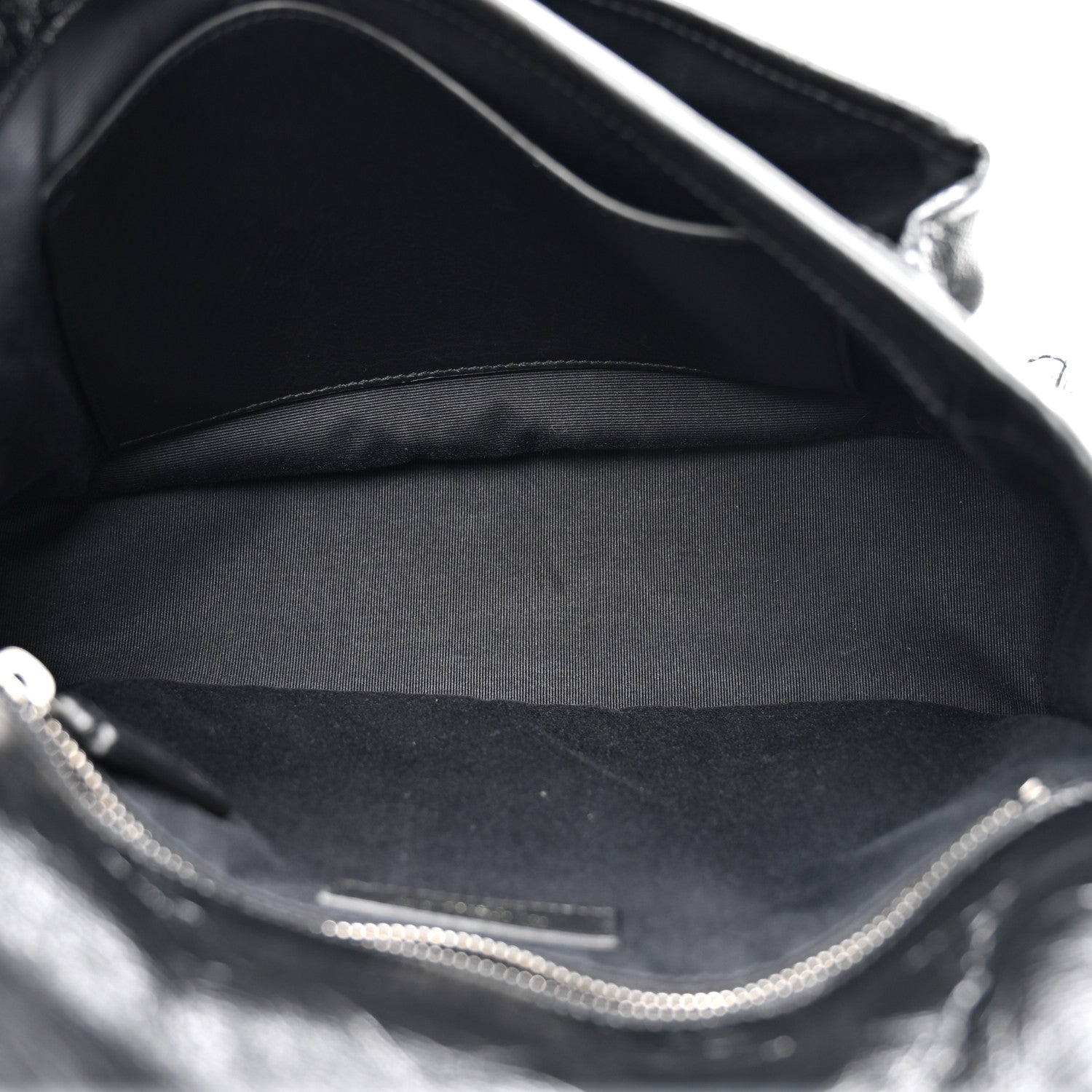 Crinkled Calfskin Matelasse Monogram Medium Niki Chain Satchel Black
