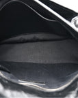 Crinkled Calfskin Matelasse Monogram Medium Niki Chain Satchel Black