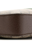 GG Supreme Monogram Textured Dollar Calfskin Web Ophidia Wristlet Shoulder Bag Beige Ebony New Acero
