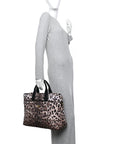 Nylon Leopard Print Changing Bag Brown