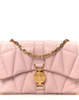 Lambskin Quilted Mini Kleio Crossbody Bag Light Pink