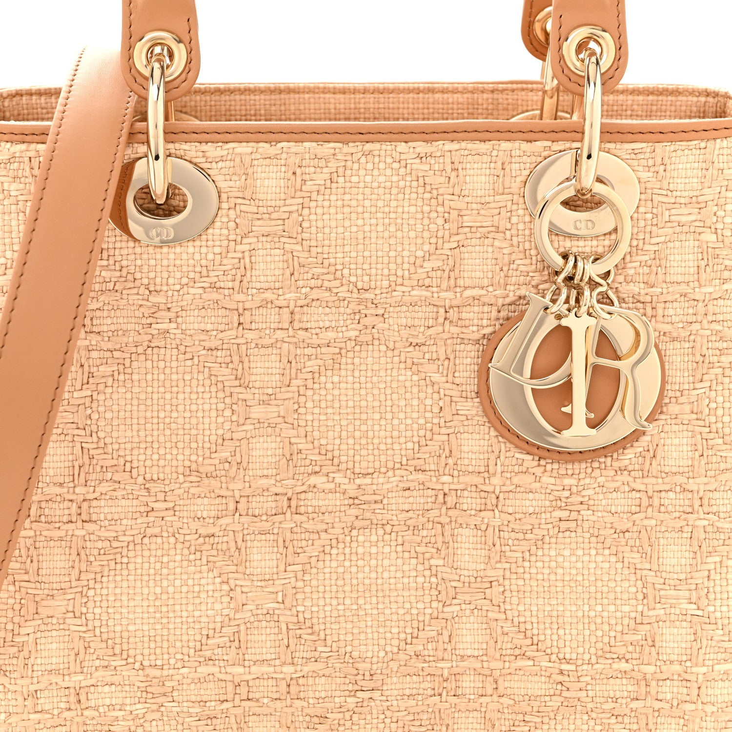 Raffia Medium Lady D1OR Bag Beige