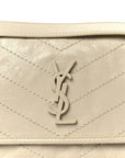 Crinkled Calfskin Matelasse Monogram Baby Niki Chain Satchel Crema Soft