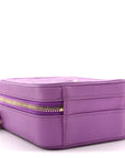 Caviar Quilted CC North South Filigree Vanity Case Purple