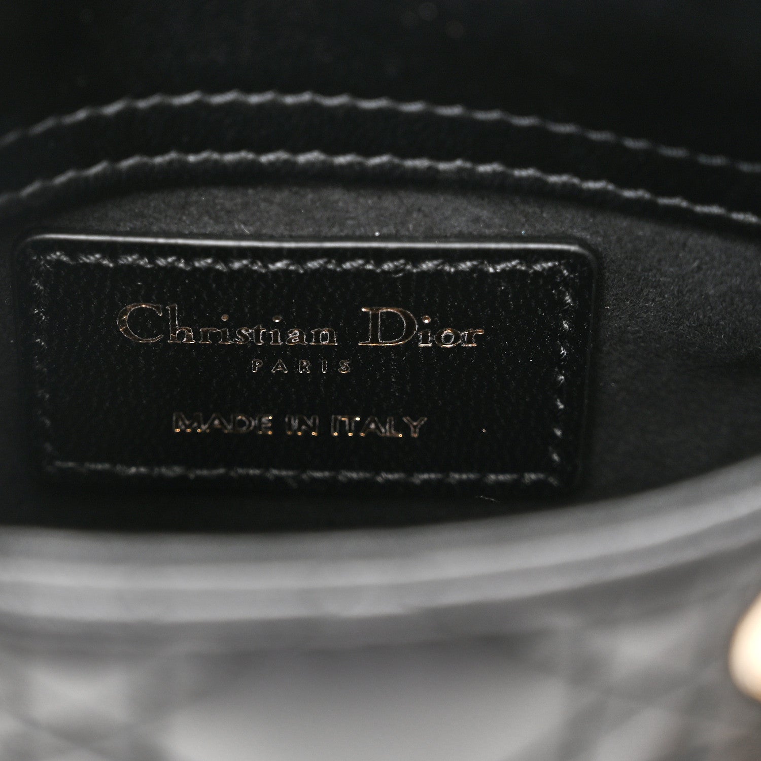 Lambskin Cannage Micro Lady D1OR Black