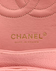 Caviar Quilted Medium Double Flap Pink