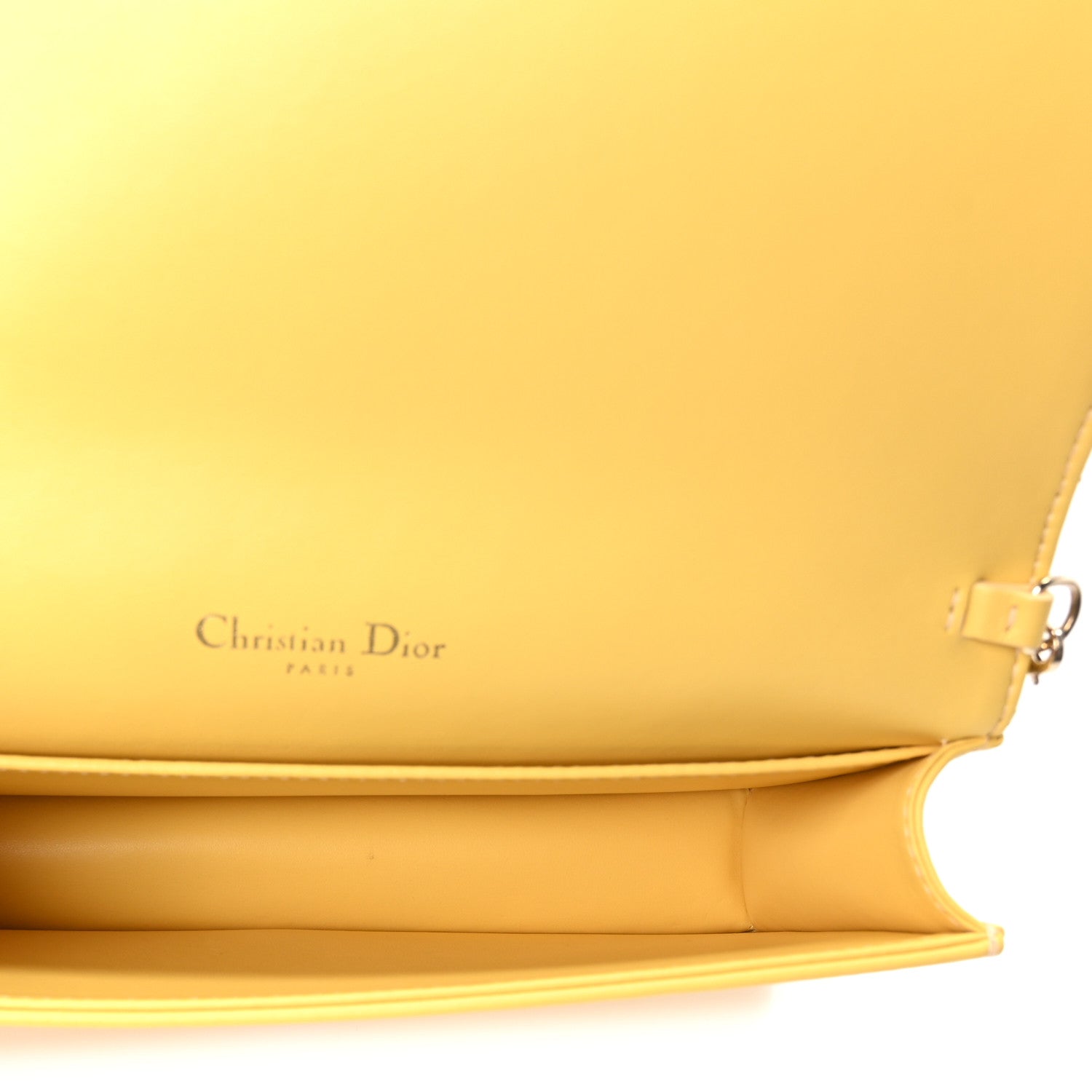 Calfskin Satin Bead Embroidery Lady D1OR Clutch Gold Yellow